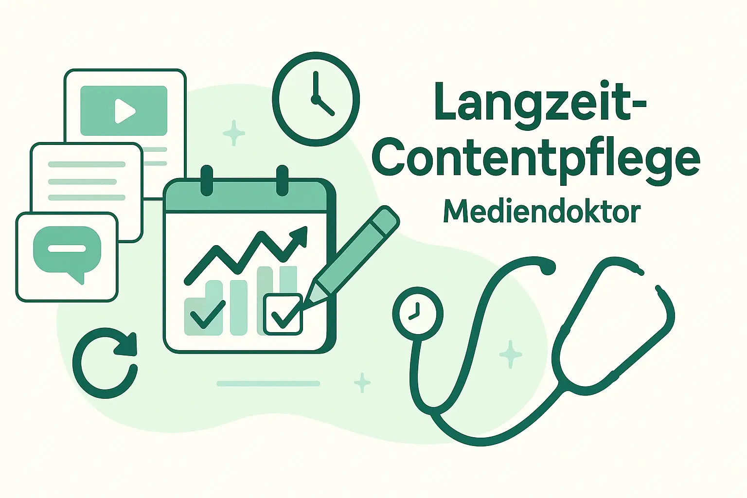 Langzeit-Contentpflege beim Mediendoktor: Inhalte aktuell halten und laufend verwerten.
