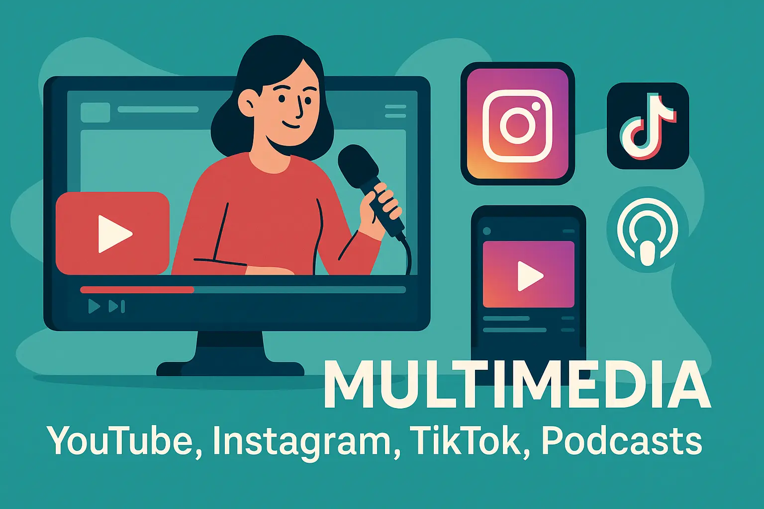 Multimedia-Optimierung: Inhalte plattformgerecht für YouTube, Instagram, TikTok & Podcasts.