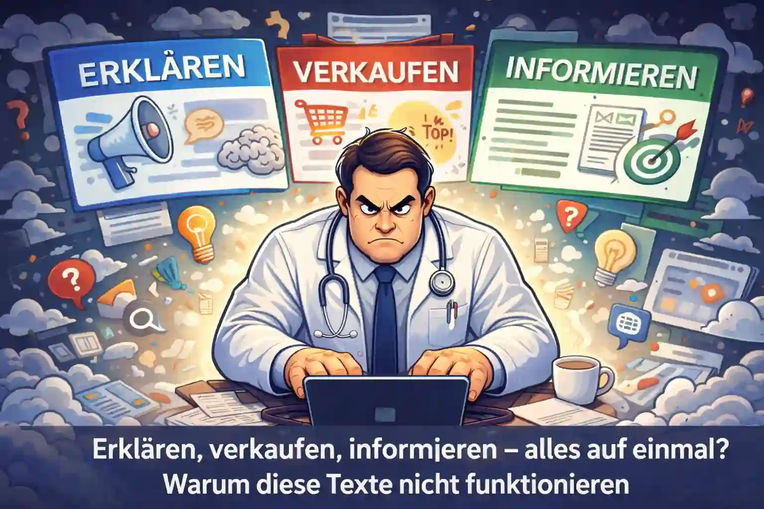 Erklären, verkaufen, informieren – alles auf einmal? Warum diese Texte nicht funktionieren – Mediendoktor